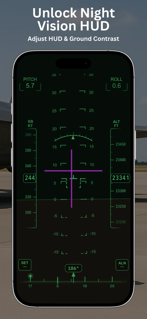 AirHorizon night vision HUD palette with adjustable contrast