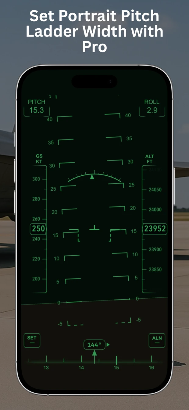 AirHorizon with a widened portrait pitch ladder